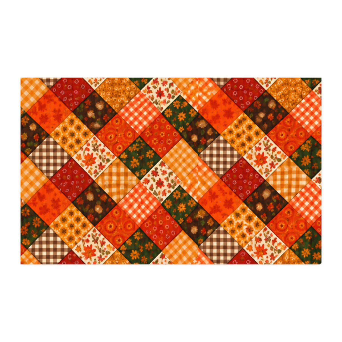 Autumn Vibrant Patchwork Cotton Twill Fabric (Custom Print)
