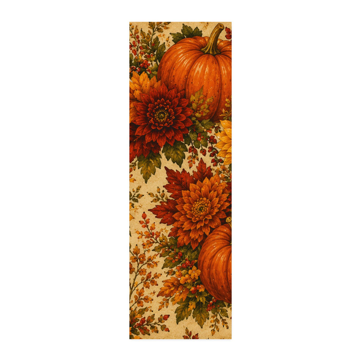 Vibrant Fall Harvest Cotton Twill Fabric — Pumpkins & Sunflowers Fall Quilt Cotton
