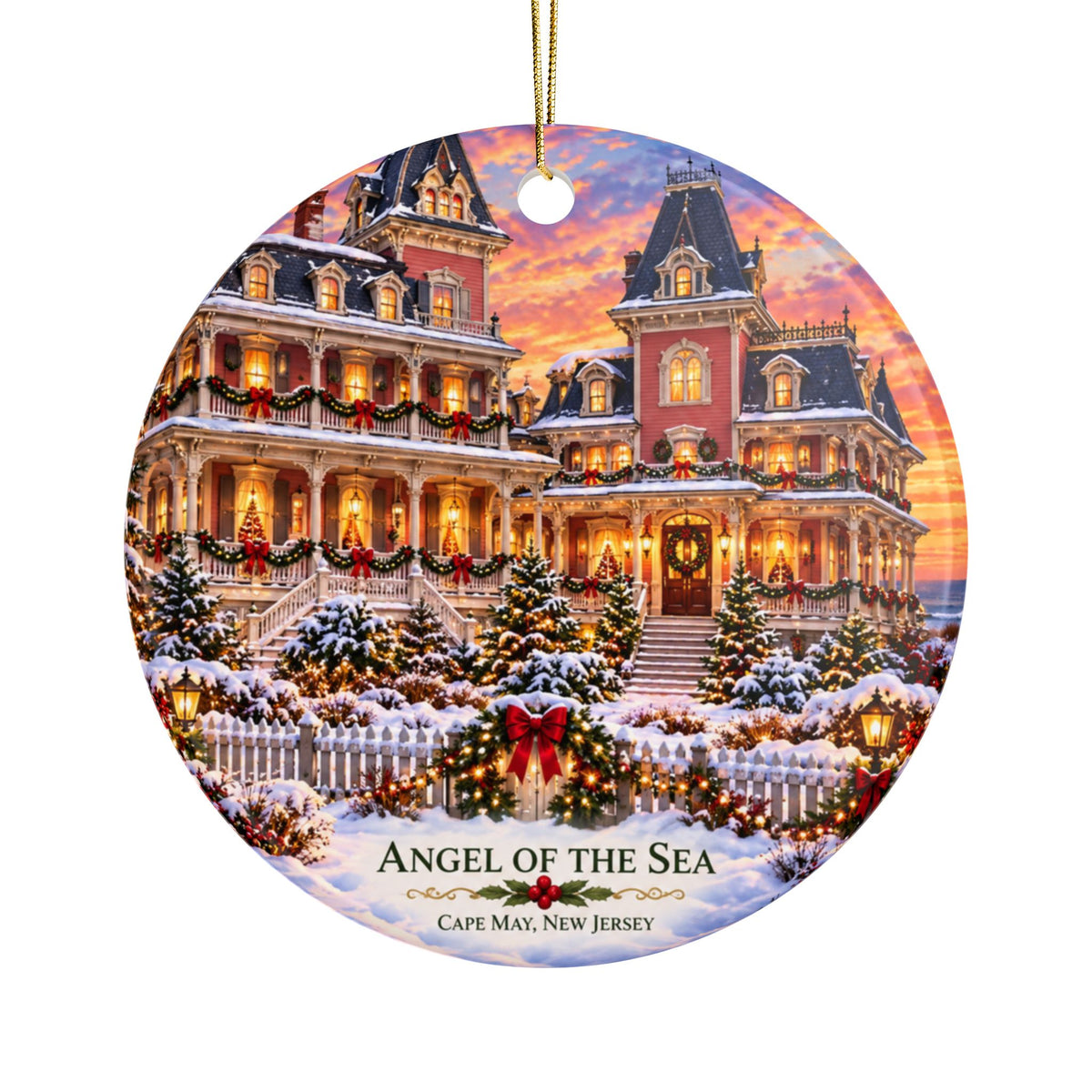 Angel of the Sea Ceramic Christmas Ornament — Cape May Victorian Holiday Keepsake