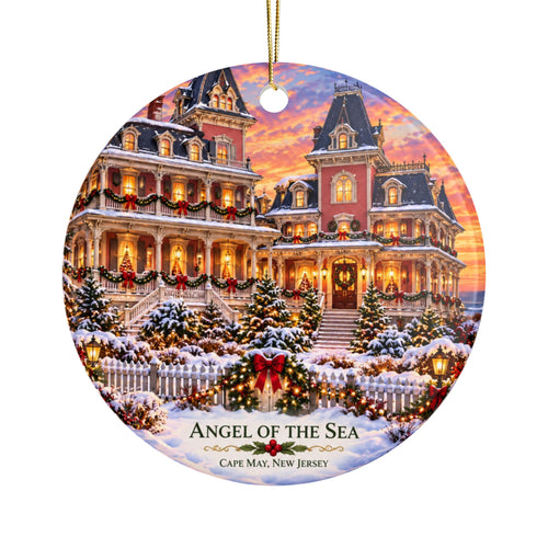 Angel of the Sea Ceramic Christmas Ornament — Cape May Victorian Holiday Keepsake