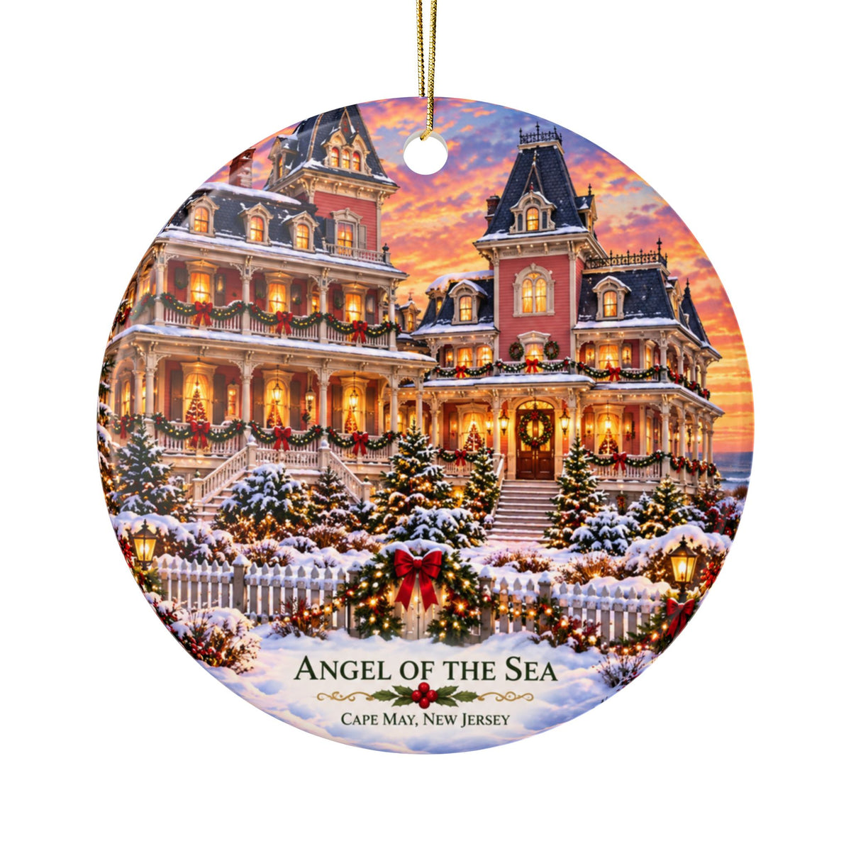 Angel of the Sea Ceramic Christmas Ornament — Cape May Victorian Holiday Keepsake
