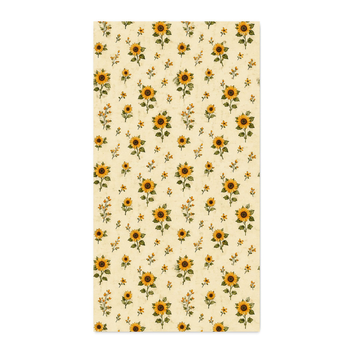 Sunflower Cotton Twill Fabric  Small Floral Custom Print for Sewing & Quilting