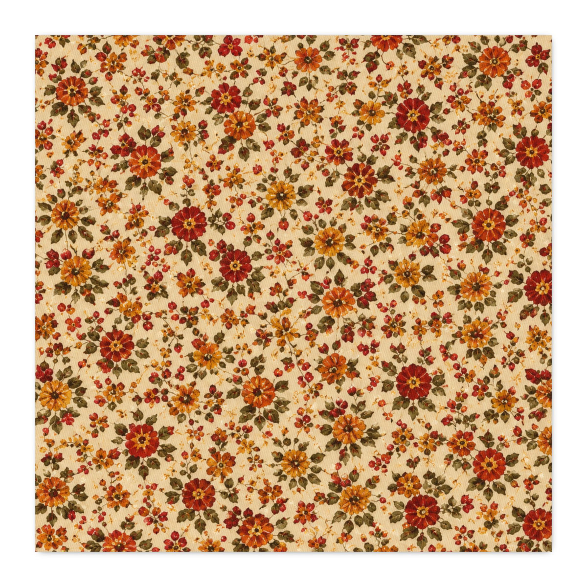 Vintage Fall Calico 2 Cotton Twill Fabric - Floral Yardage