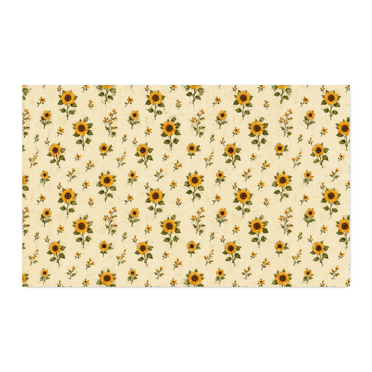 Sunflower Cotton Twill Fabric  Small Floral Custom Print for Sewing & Quilting