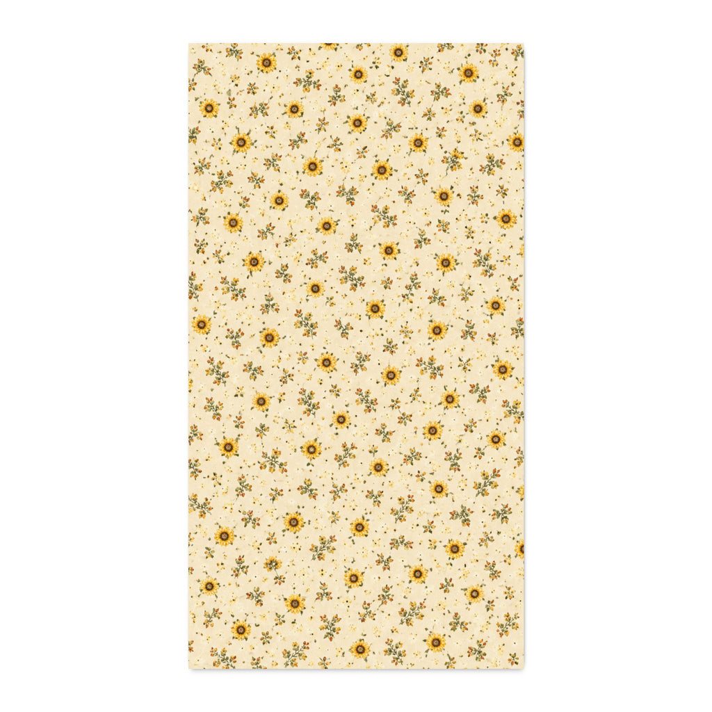 Sunflower Ditsy Calico — Cream. Cotton Twill Fabric — Cream Floral Quilting & Craft Fabric