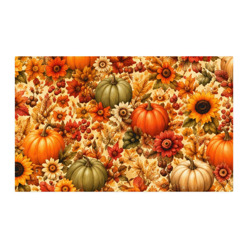 Autumn Harvest CUSTOM Cotton Twill Fabric — Pumpkin & Sunflower Fall Print