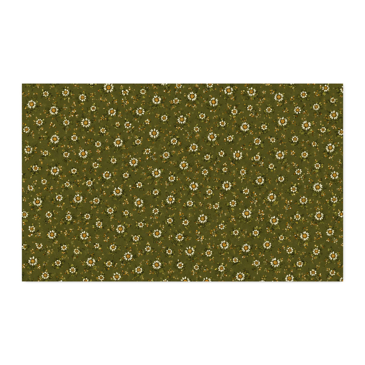 Olive Green Mini Floral Cotton Twill Fabric