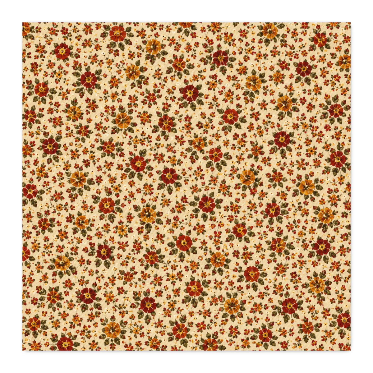 Vintage Fall Calico 1 Cotton Twill Fabric - Harvest Floral Print