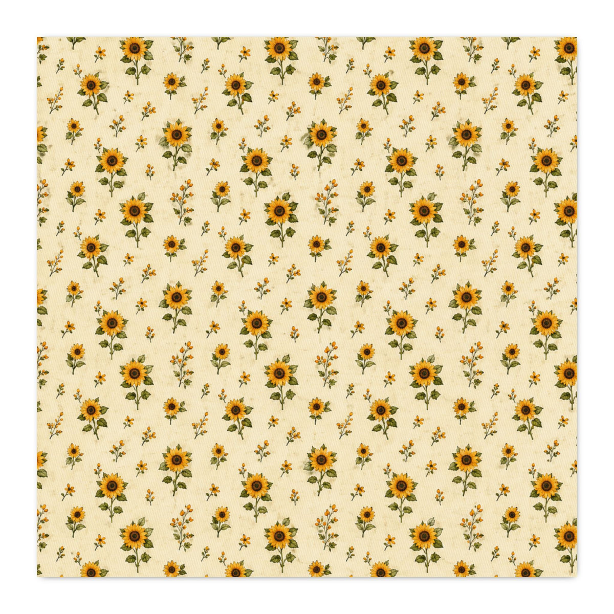Sunflower Cotton Twill Fabric  Small Floral Custom Print for Sewing & Quilting