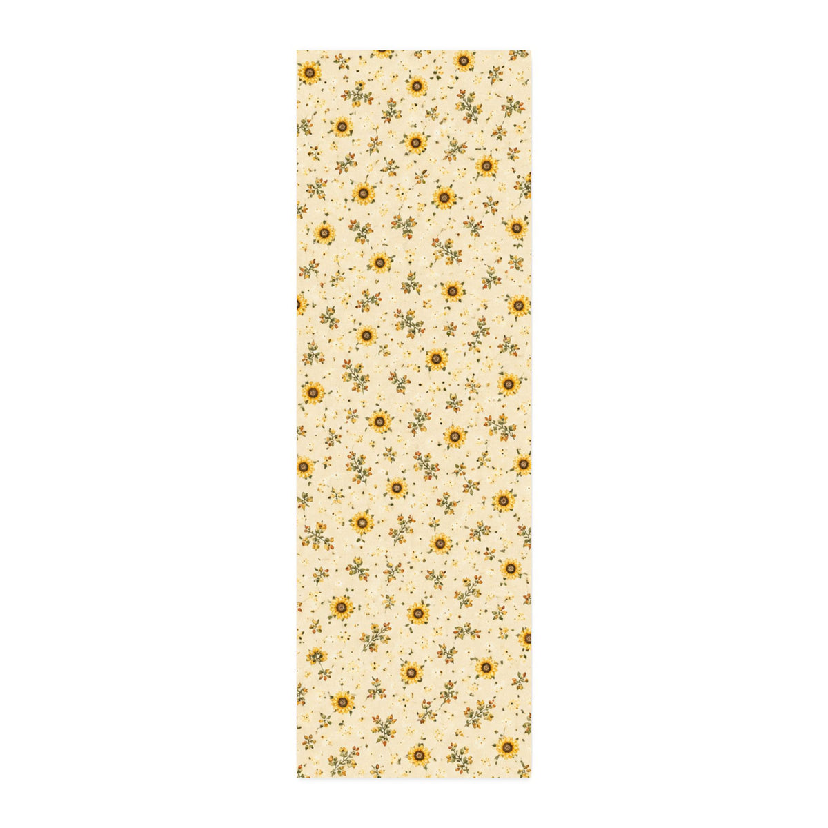 Sunflower Ditsy Calico — Cream. Cotton Twill Fabric — Cream Floral Quilting & Craft Fabric