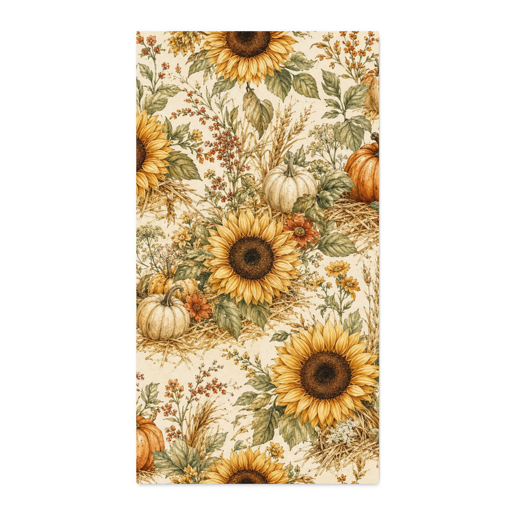 Sunflowers and Straw Cotton Twill Fabric - Fall Floral Fabric