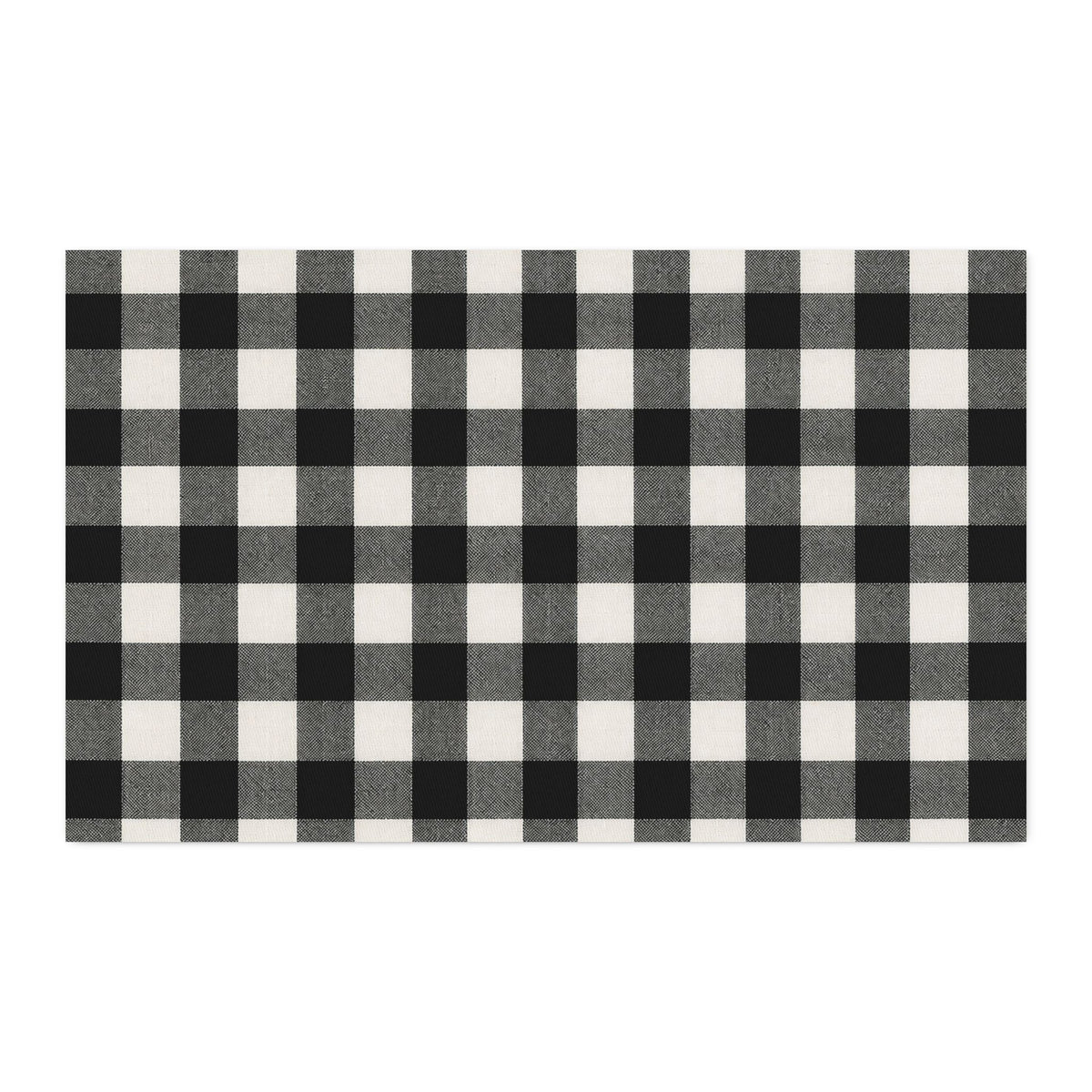 Black Buffalo Check Cotton Twill Fabric