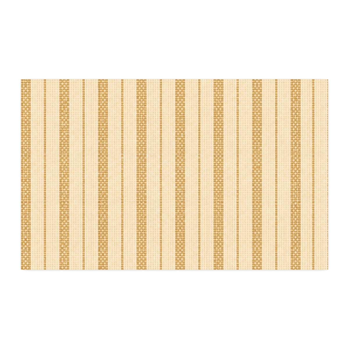 Wheat Ticking Stripe Cotton Twill Fabric — Neutral Striped Upholstery & Sewing Cloth