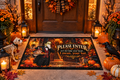 Funny Halloween Outdoor Rug – “Please Enter, Let Me Take Your Head” Haunted Victorian Door Mat, 24x36