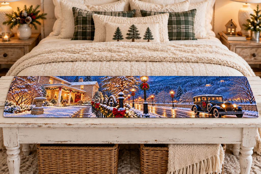 The Zilli House at Christmas — Bucks County Winter Table Runner