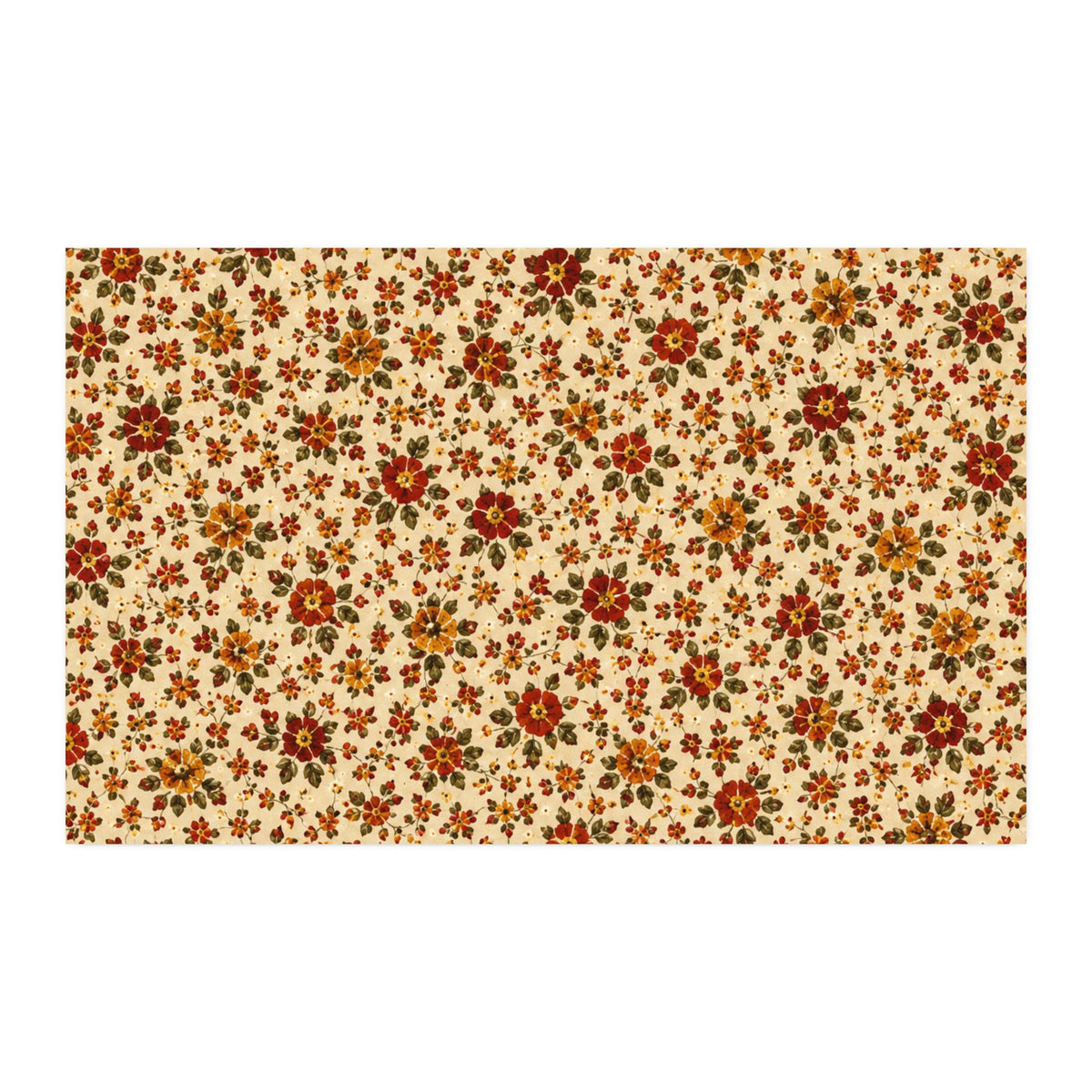 Vintage Fall Calico 1 Cotton Twill Fabric - Harvest Floral Print