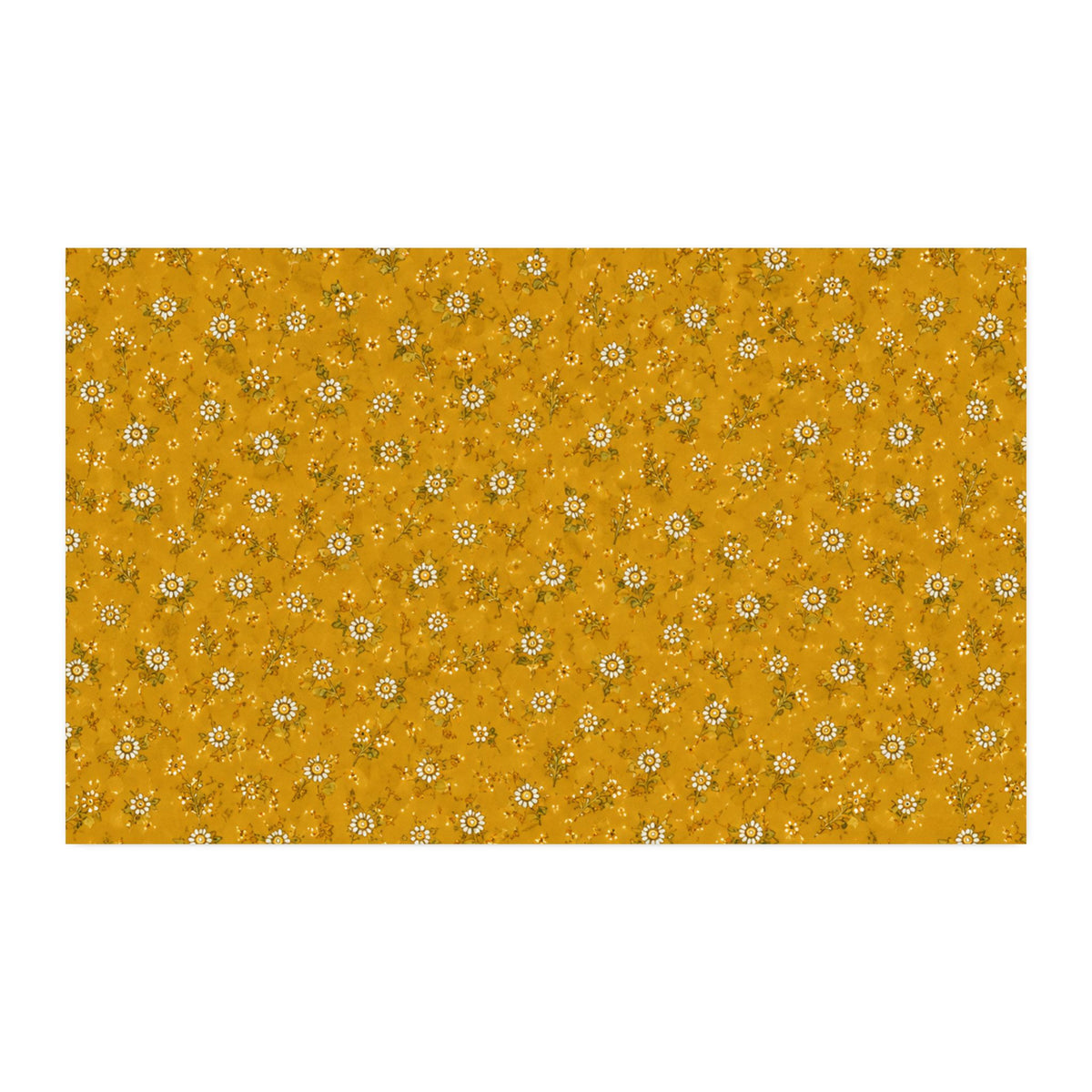 Mustard Floral Cotton Twill Fabric Small Daisy Print, Quilting & Sewing Fabric