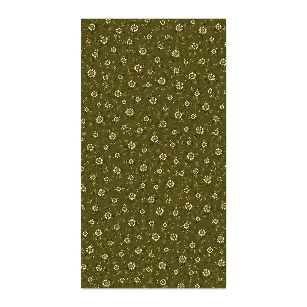 Olive Green Mini Floral Cotton Twill Fabric