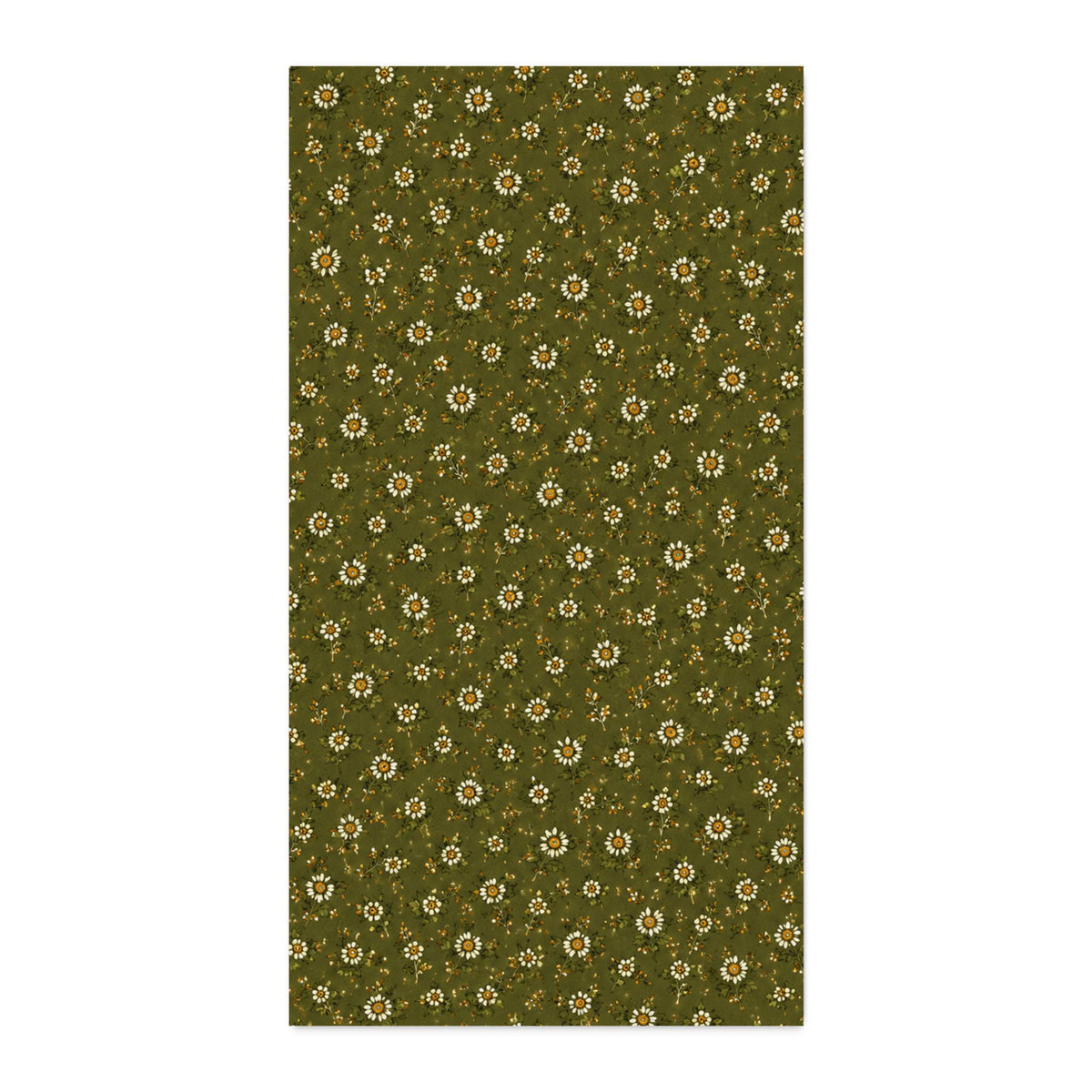 Olive Green Mini Floral Cotton Twill Fabric