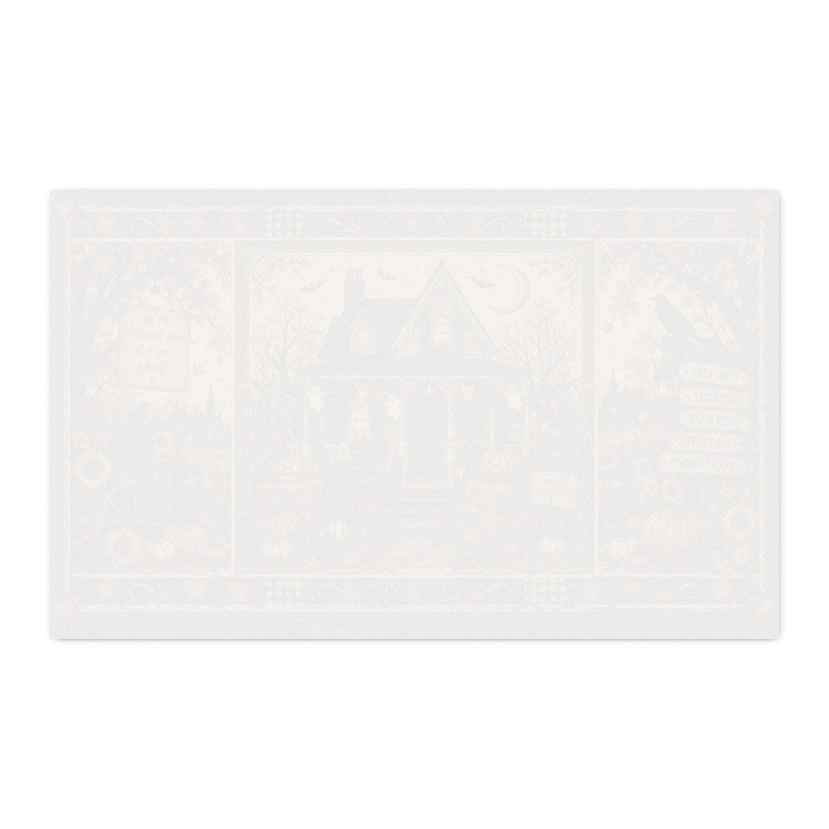 Spooky Autumn Cottage – Vintage Halloween Fabric Panel Panel Cotton Twill