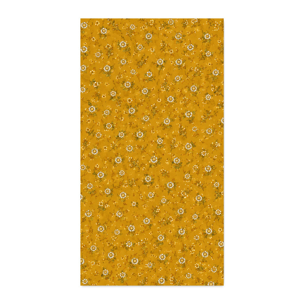 Mustard Floral Cotton Twill Fabric Small Daisy Print, Quilting & Sewing Fabric
