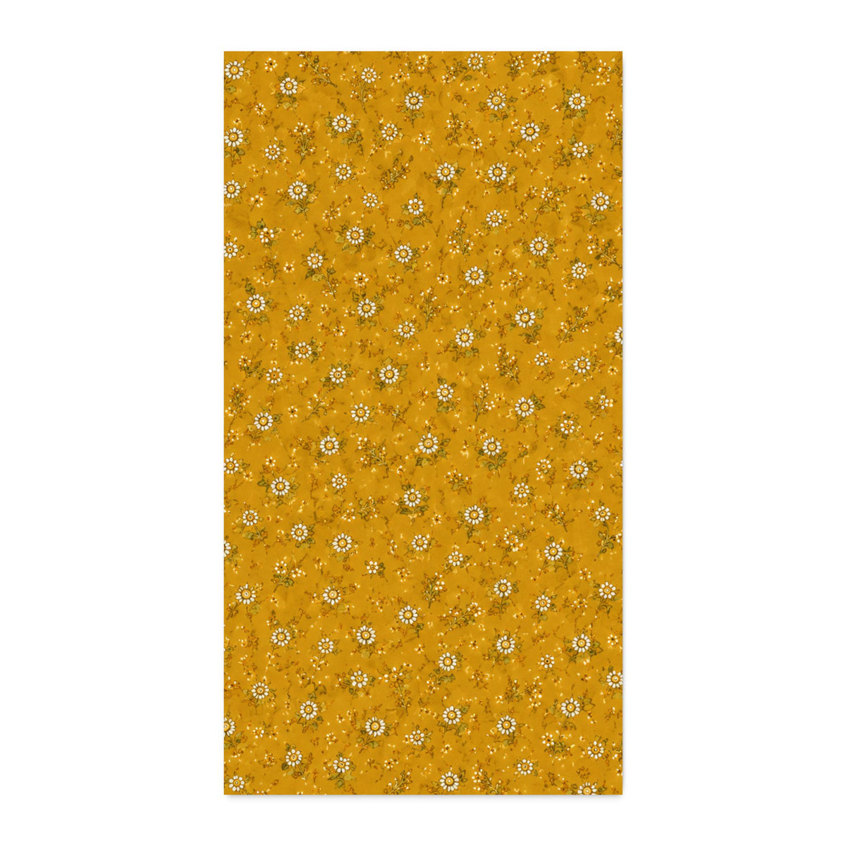 Mustard Floral Cotton Twill Fabric Small Daisy Print, Quilting & Sewing Fabric