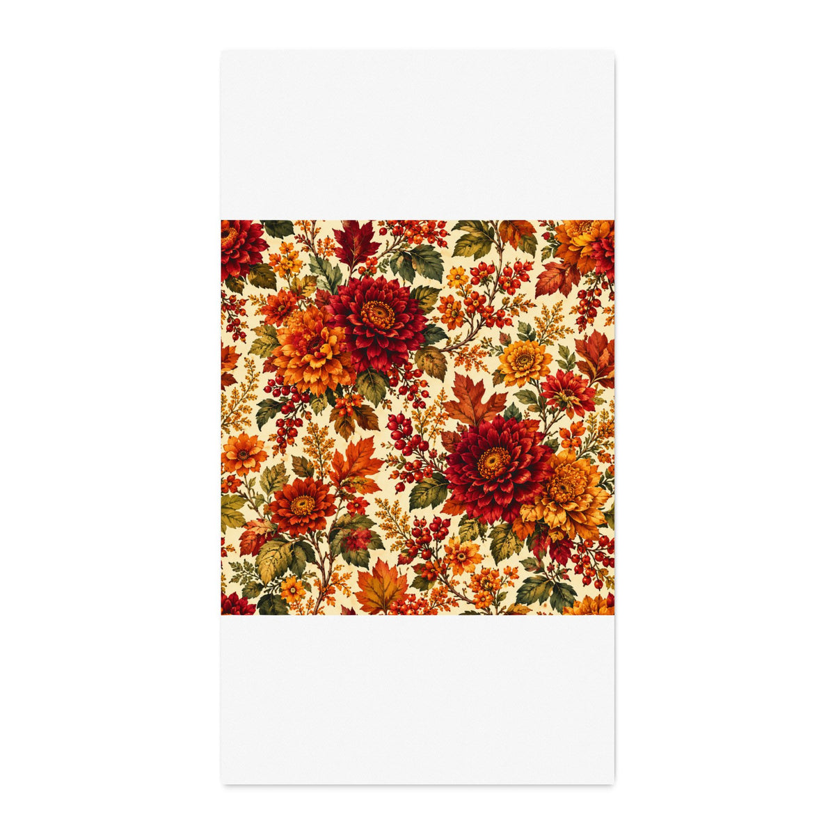 Elegant Autumn Floral 2 Cotton Twill Fabric— Fall Chrysanthemum Print