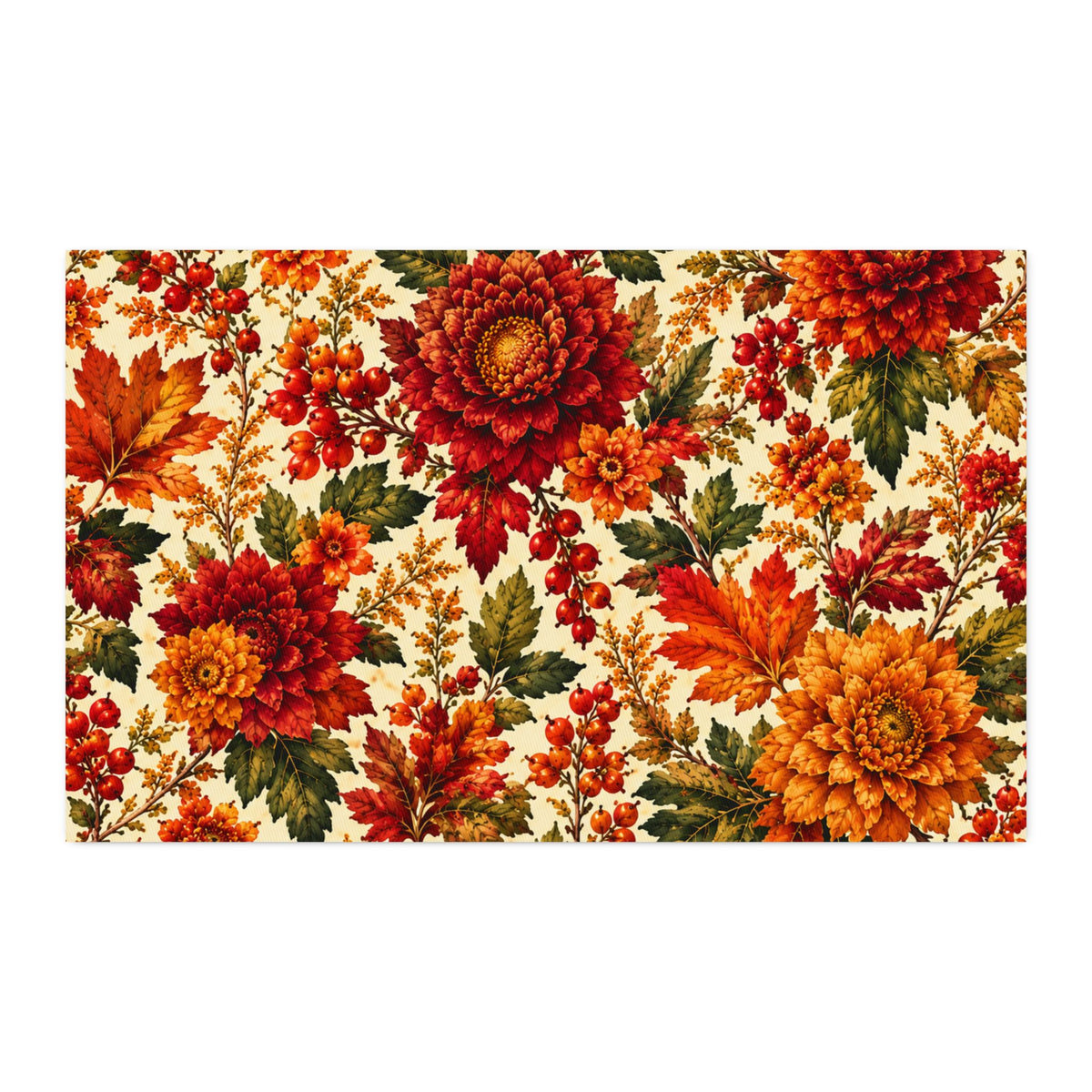 Elegant Autumn Floral Cotton Twill Fabric — Fall Floral Fabric