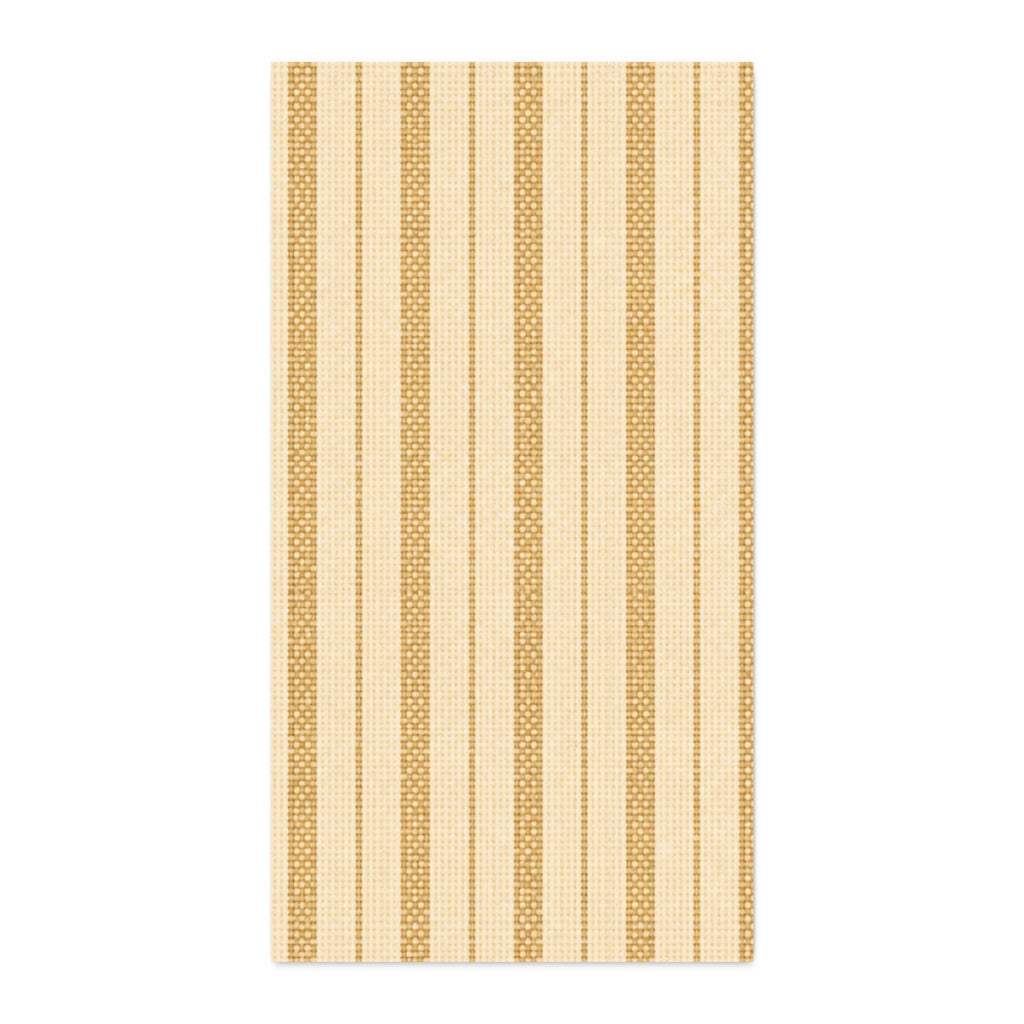Wheat Ticking Stripe Cotton Twill Fabric — Neutral Striped Upholstery & Sewing Cloth