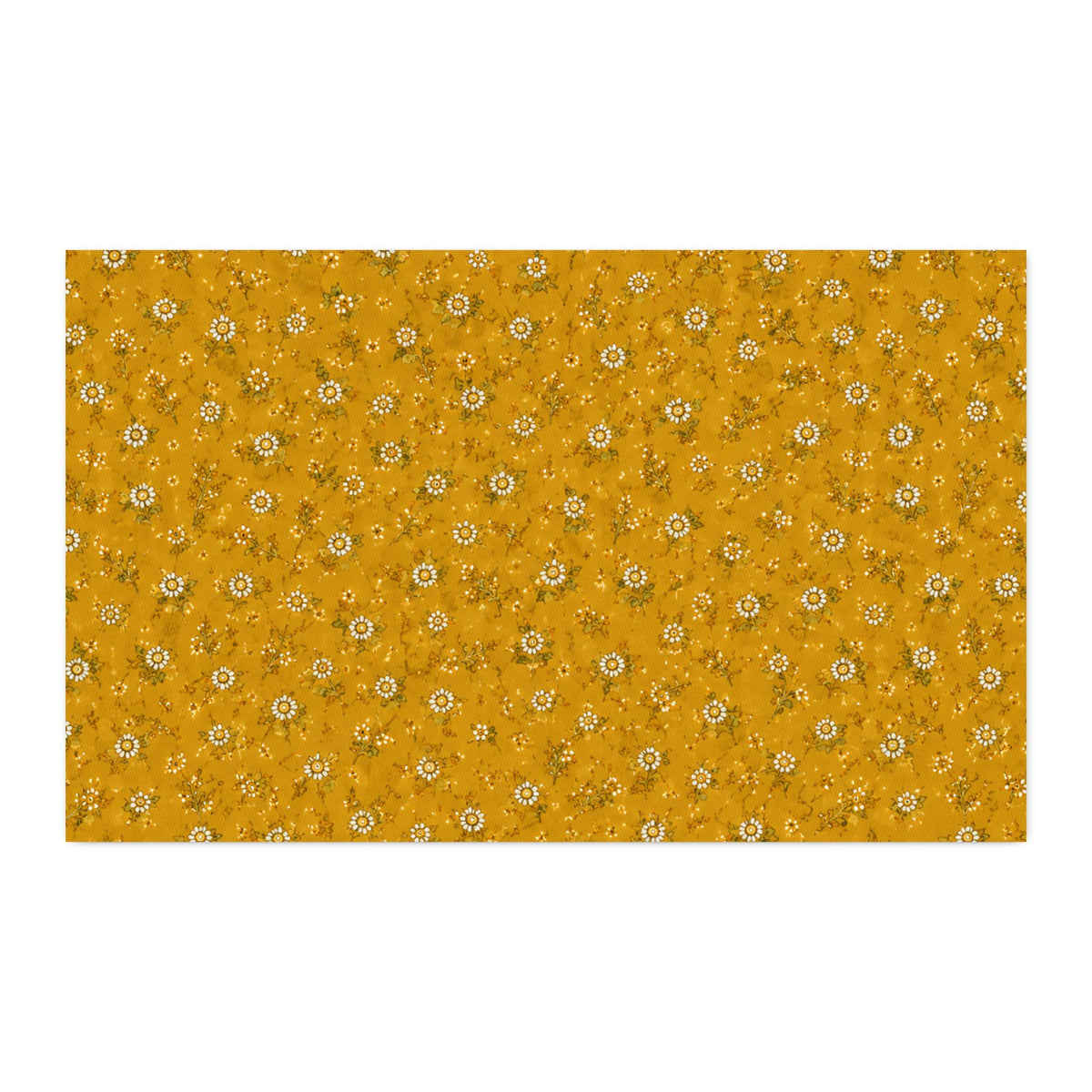 Mustard Floral Cotton Twill Fabric Small Daisy Print, Quilting & Sewing Fabric