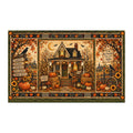 Spooky Autumn Cottage – Vintage Halloween Fabric Panel Panel Cotton Twill