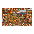 Bucks County Harvest – Cozy Autumn Farm Fabric Panel | Pumpkin Patch, Cornfields & Patchwork | 29 x 18