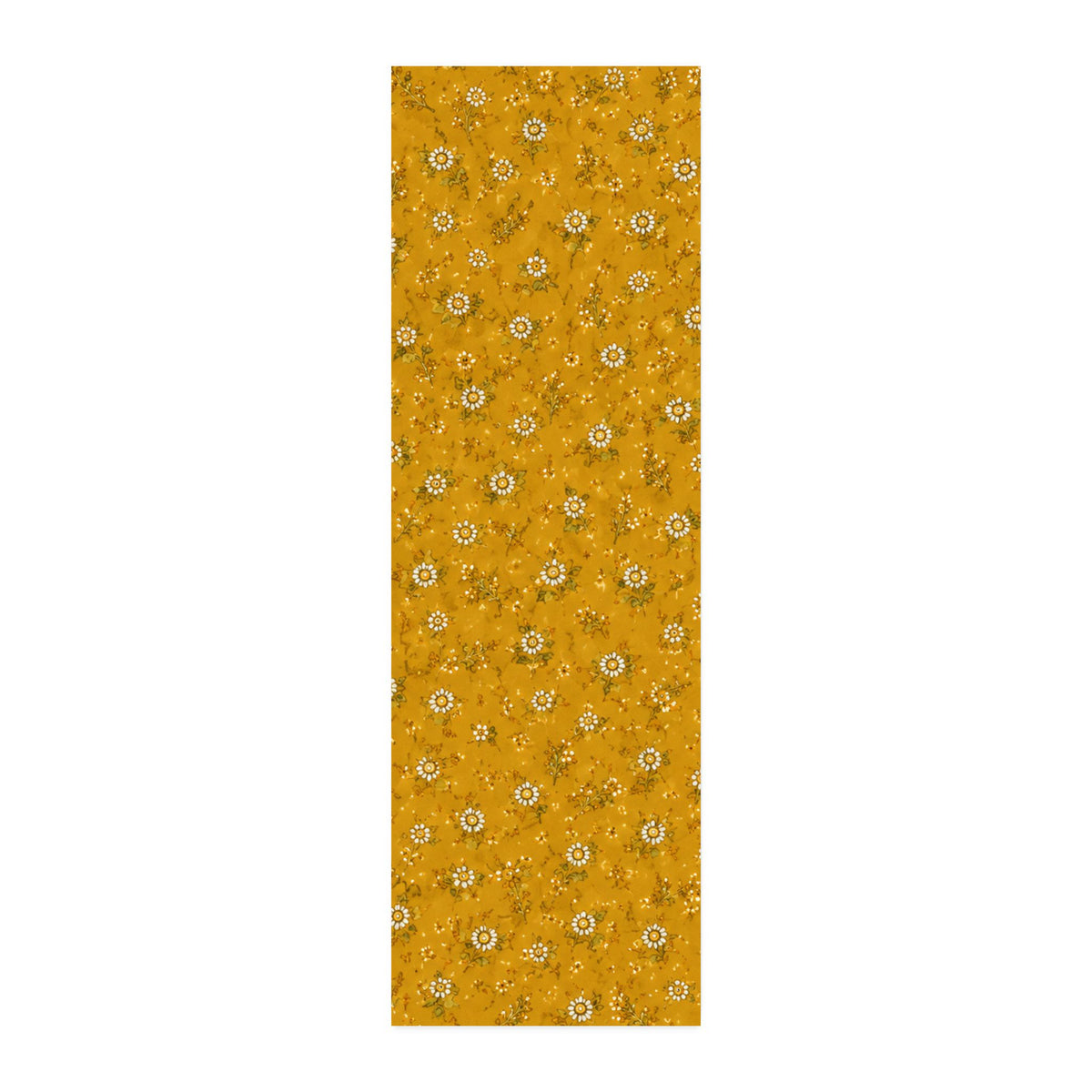 Mustard Floral Cotton Twill Fabric Small Daisy Print, Quilting & Sewing Fabric