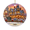 Emlen Physick Estate Ceramic Christmas Ornament — Double-Sided Cape May Holiday Decor