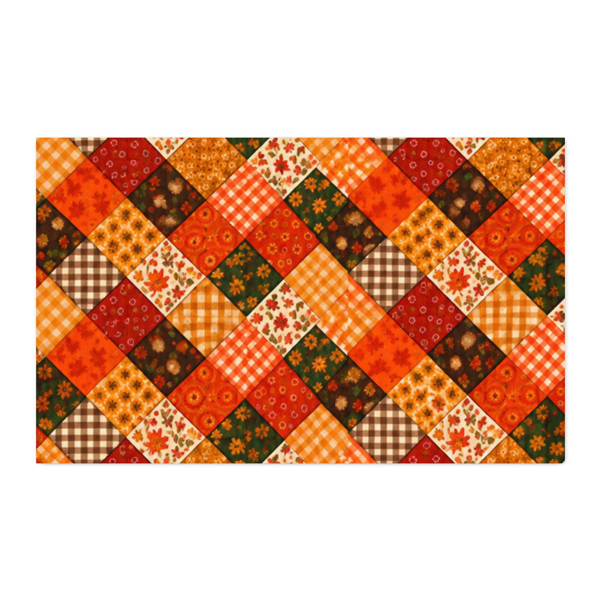 Autumn Vibrant Patchwork Cotton Twill Fabric (Custom Print)