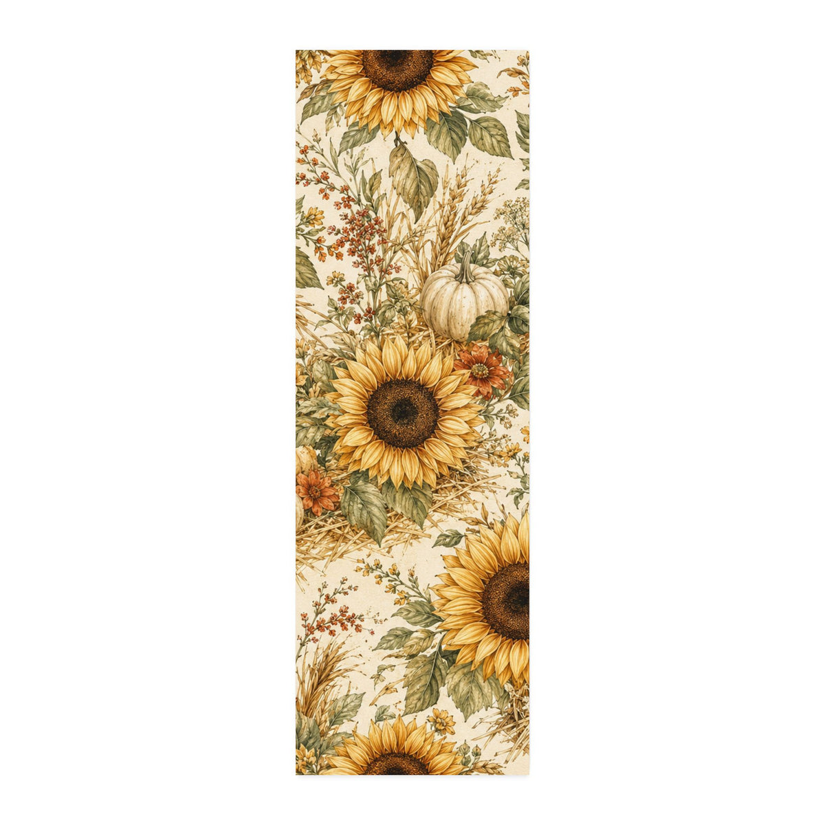 Sunflowers and Straw Cotton Twill Fabric - Fall Floral Fabric