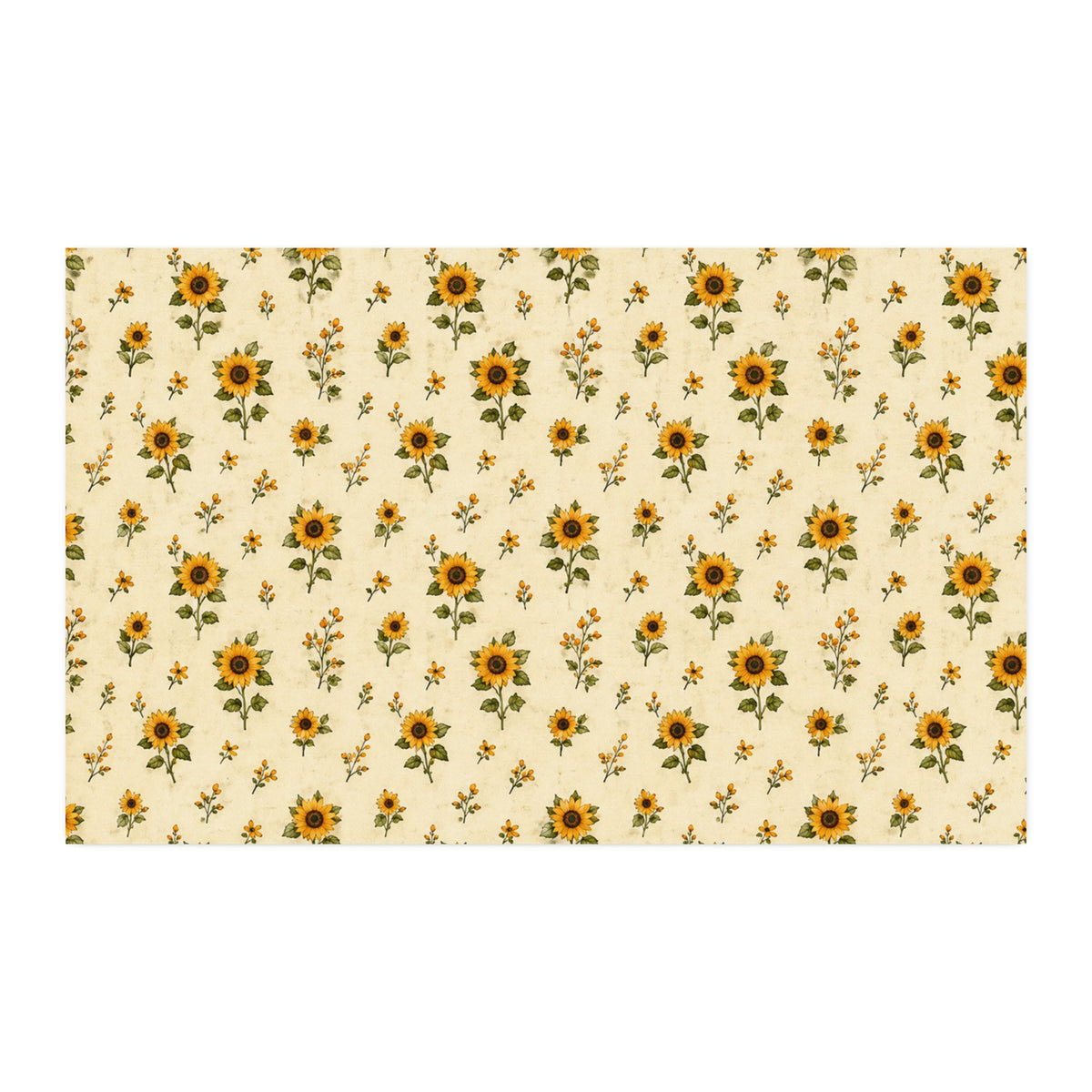 Sunflower Cotton Twill Fabric  Small Floral Custom Print for Sewing & Quilting